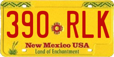 NM license plate 390RLK