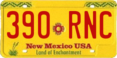 NM license plate 390RNC