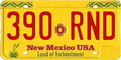 NM license plate 390RND