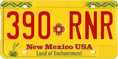 NM license plate 390RNR