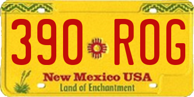 NM license plate 390ROG
