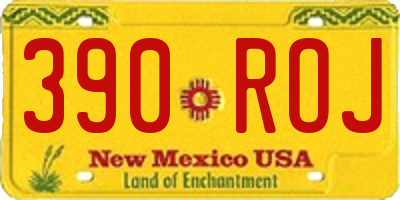 NM license plate 390ROJ