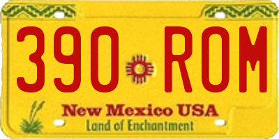 NM license plate 390ROM