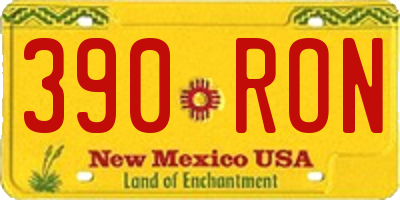 NM license plate 390RON