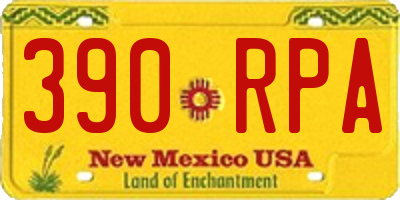 NM license plate 390RPA