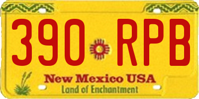 NM license plate 390RPB
