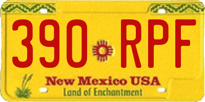 NM license plate 390RPF
