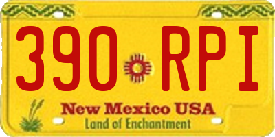 NM license plate 390RPI
