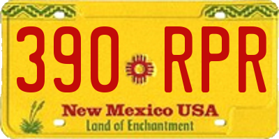 NM license plate 390RPR