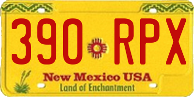 NM license plate 390RPX