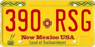 NM license plate 390RSG