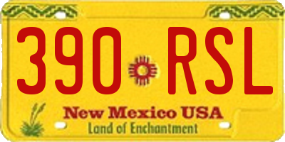 NM license plate 390RSL