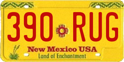 NM license plate 390RUG