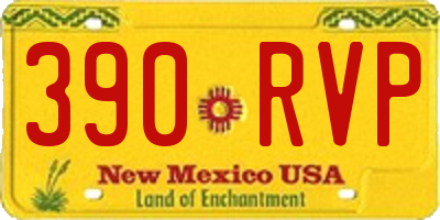 NM license plate 390RVP