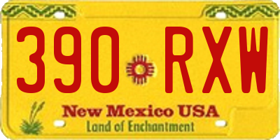NM license plate 390RXW