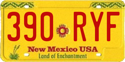 NM license plate 390RYF