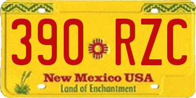 NM license plate 390RZC