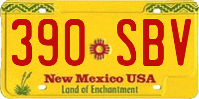 NM license plate 390SBV