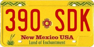 NM license plate 390SDK