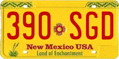 NM license plate 390SGD