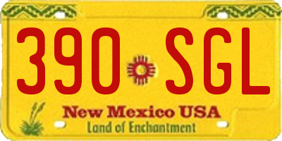 NM license plate 390SGL