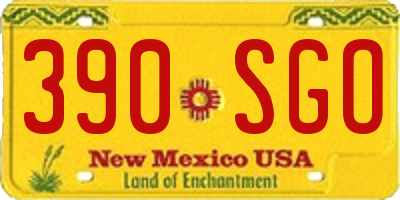 NM license plate 390SGO