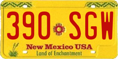 NM license plate 390SGW