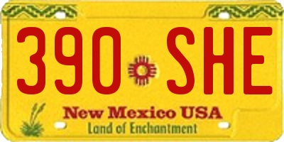 NM license plate 390SHE