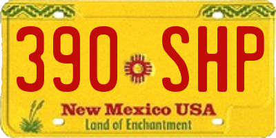 NM license plate 390SHP