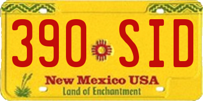 NM license plate 390SID