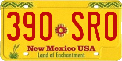 NM license plate 390SRO