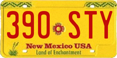 NM license plate 390STY