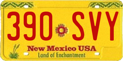 NM license plate 390SVY