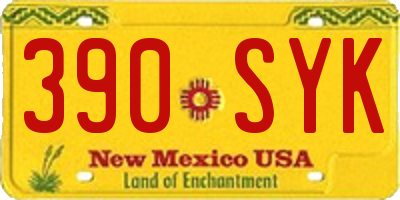 NM license plate 390SYK