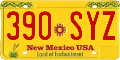 NM license plate 390SYZ