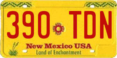 NM license plate 390TDN
