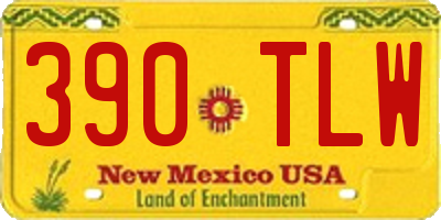 NM license plate 390TLW