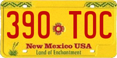 NM license plate 390TOC