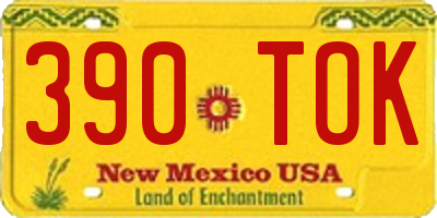 NM license plate 390TOK