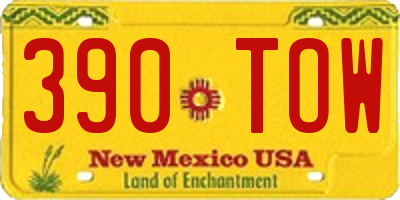 NM license plate 390TOW