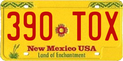 NM license plate 390TOX