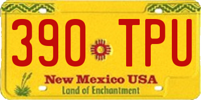 NM license plate 390TPU