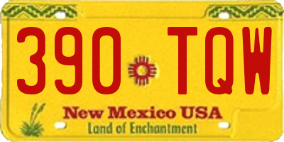 NM license plate 390TQW