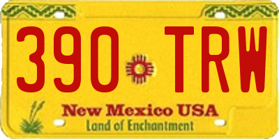 NM license plate 390TRW