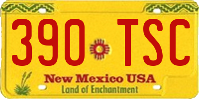 NM license plate 390TSC