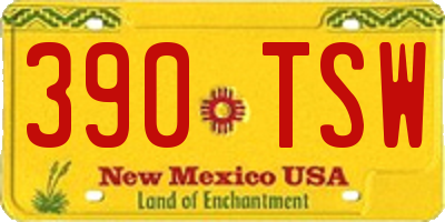 NM license plate 390TSW