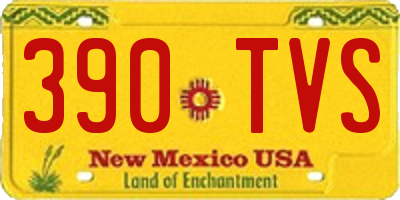 NM license plate 390TVS