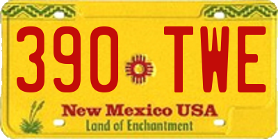 NM license plate 390TWE