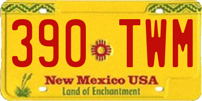 NM license plate 390TWM