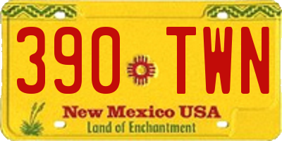 NM license plate 390TWN